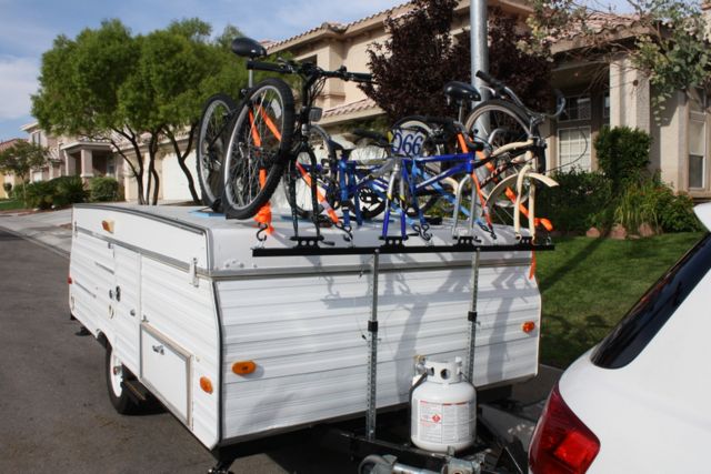 Pop up camper discount bike rack diy